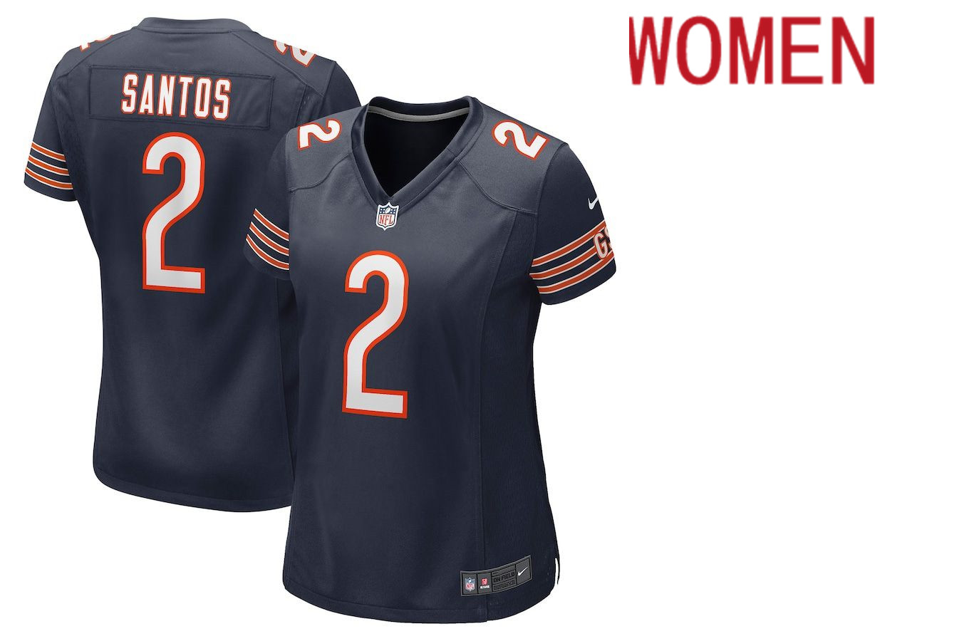 Women Chicago Bears #2 Cairo Santos Nike Navy Game NFL Jersey->women nfl jersey->Women Jersey